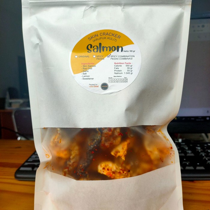 

TERBARU cemilan sehat kerupuk kulit salmon skin cracker debm keto friendly - original