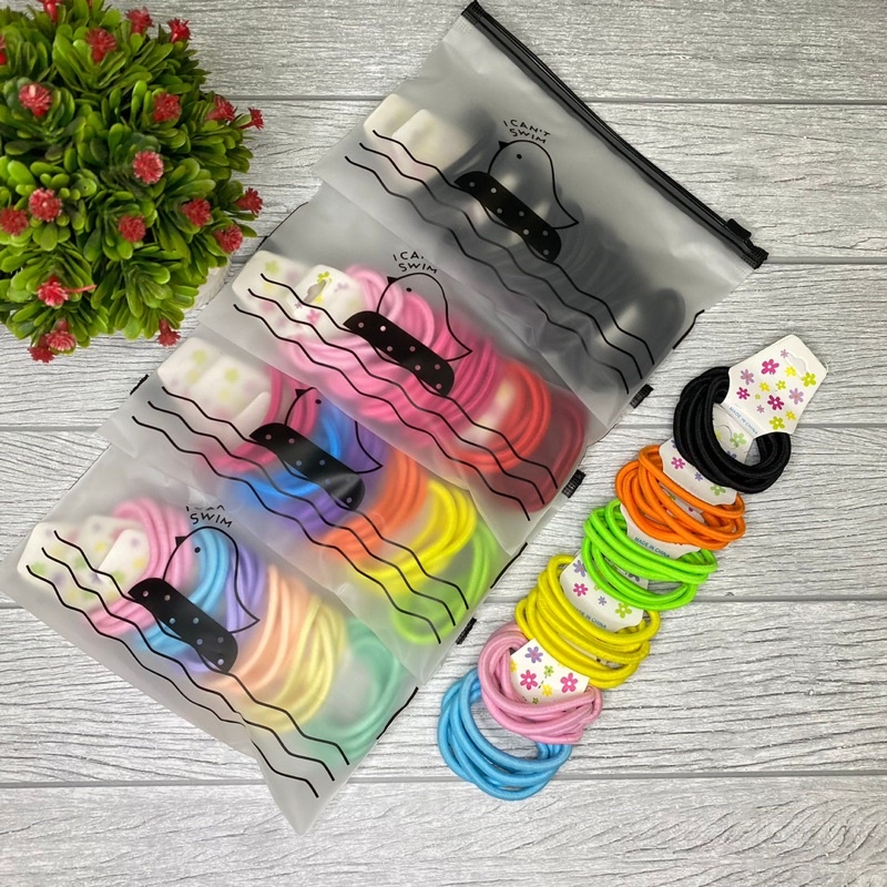 36pcs Ikat rambut korea FREE pouch/kunciran anti putus