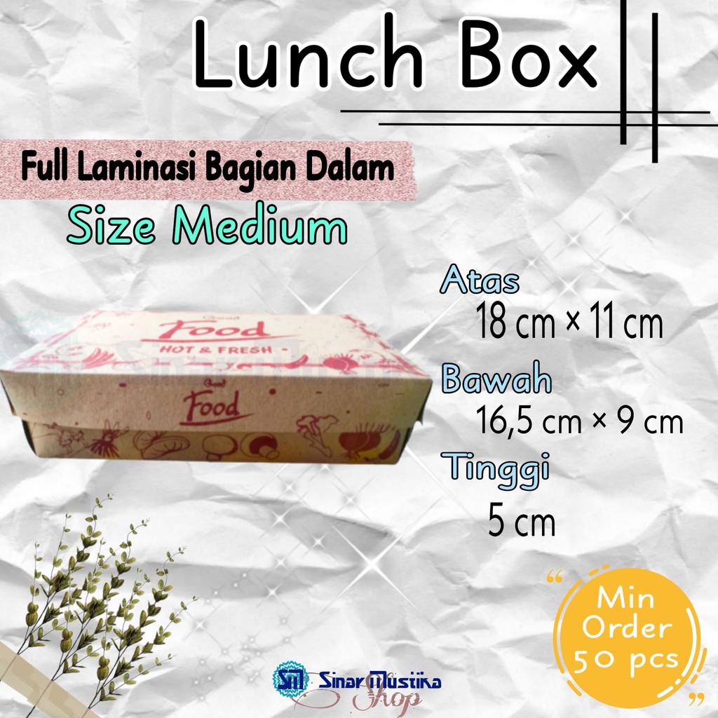 Jual Premium Lunch Box Paper / Box Kemasan Makanan / Paper Lunch Box