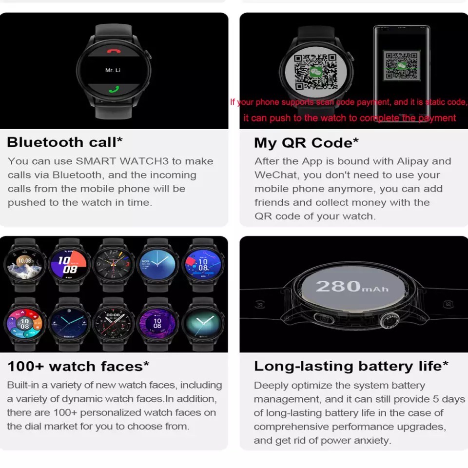 DT NO.1 Smartwatc DT3 / DT3 MINI HD IPS Screen Bluetooth Call WATCH 3 SERIES Hevinstore