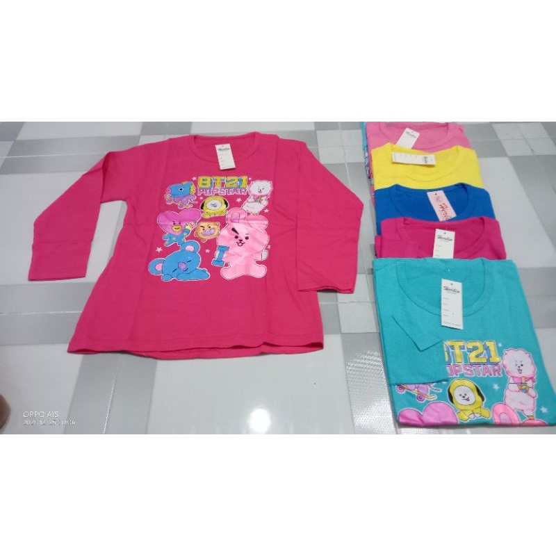 (Panjang)KAOS anak perempuan lengan panjang/baju anak perempuan 3-9 tahun