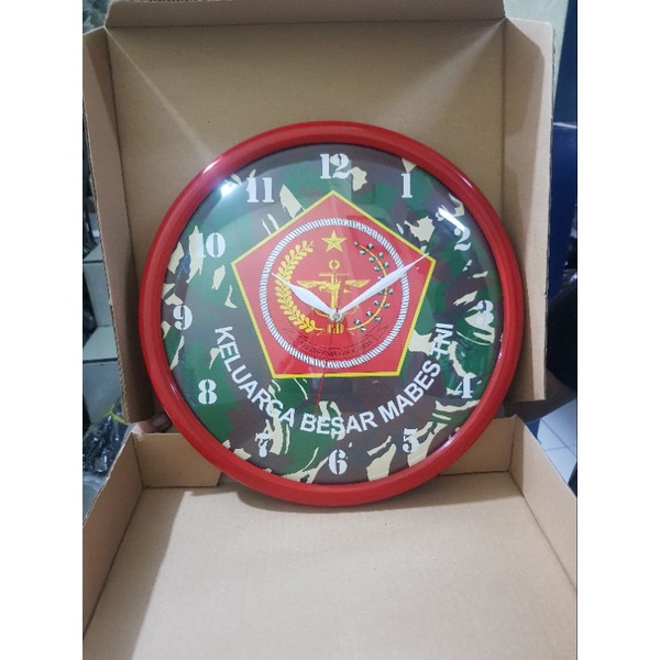 Jam dinding Mabes TNI Loreng  | Jam dinding logo | Jam dinding army