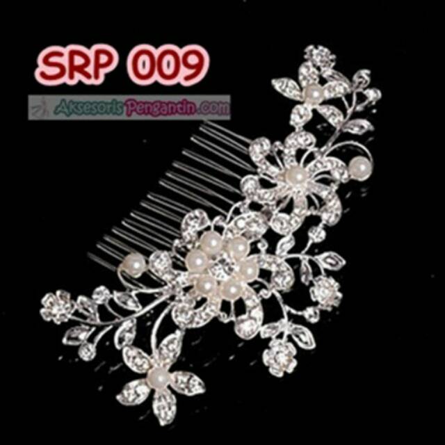 [READY STOCK] AKSESORIS PESTA WEDDING SIRKAM RAMBUT HAIRPIECE SILVER SRP009