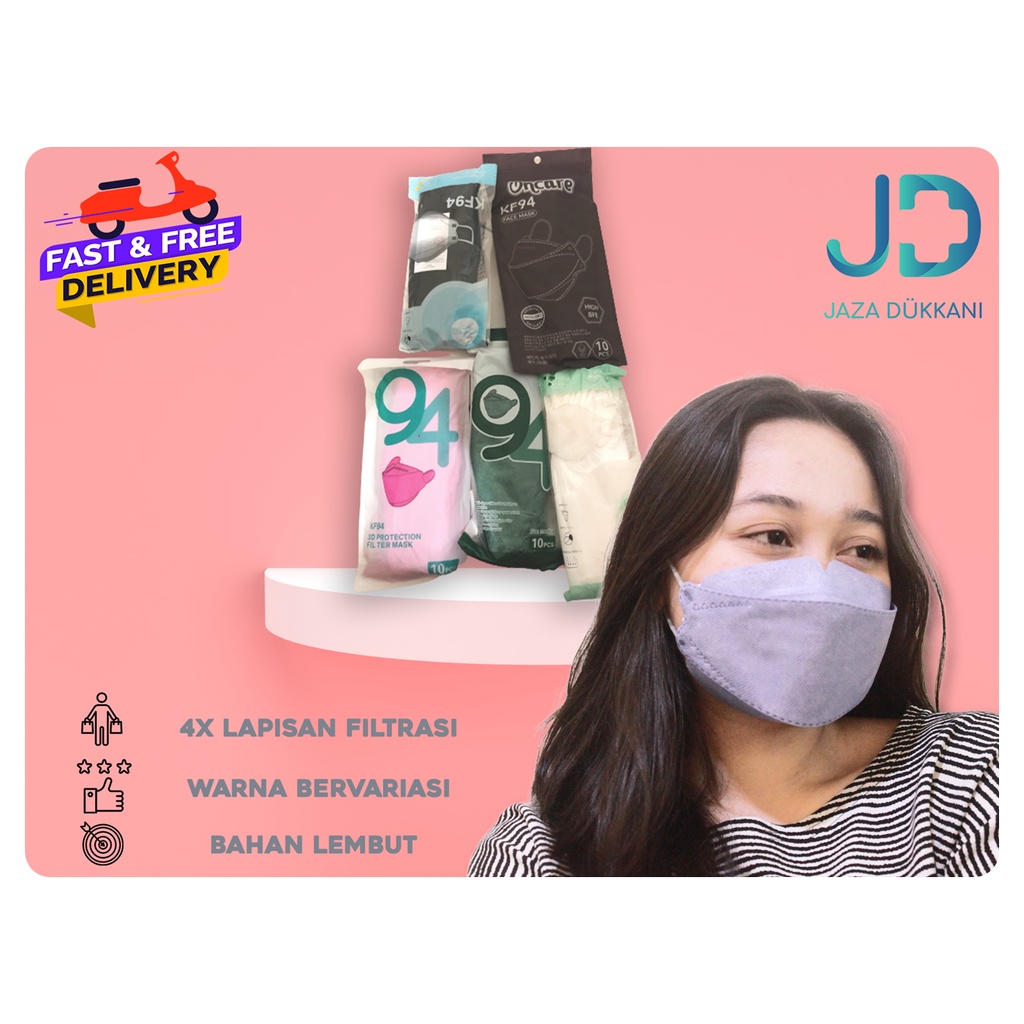 Masker KF94 4Ply Filter Standard Kemenkes isi 10pcs - Silver Blue