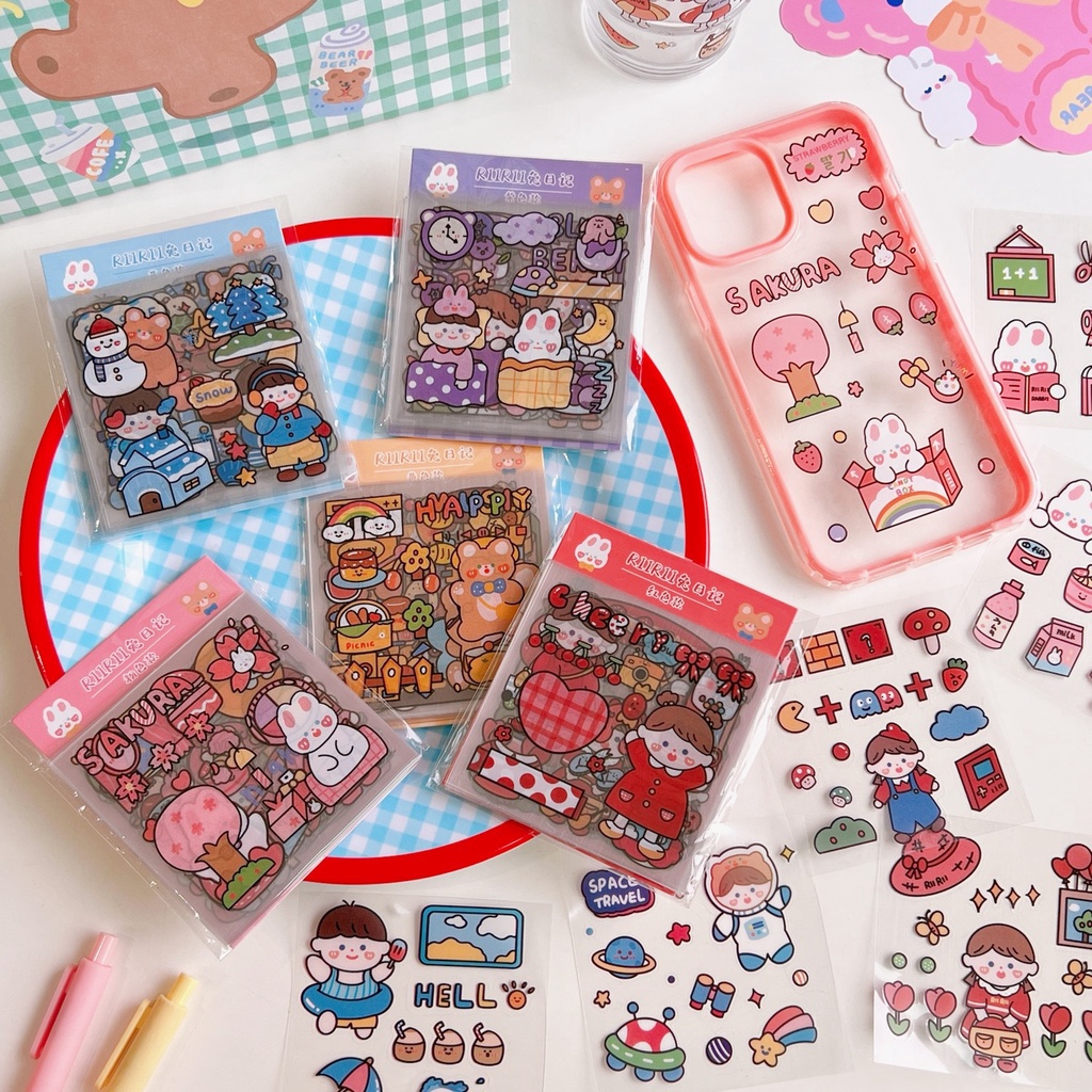 

CLEARANCE SALE Stiker dekorasi 20lembar bentuk kartun lucu / Sticker 20pcs cute cartoon small pattern children