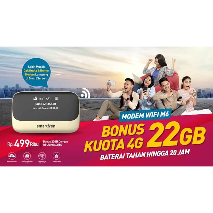 Mifi Modem Wifi Router 4G Powerbank Smartfren Andromax M5 BONUS KUOTA