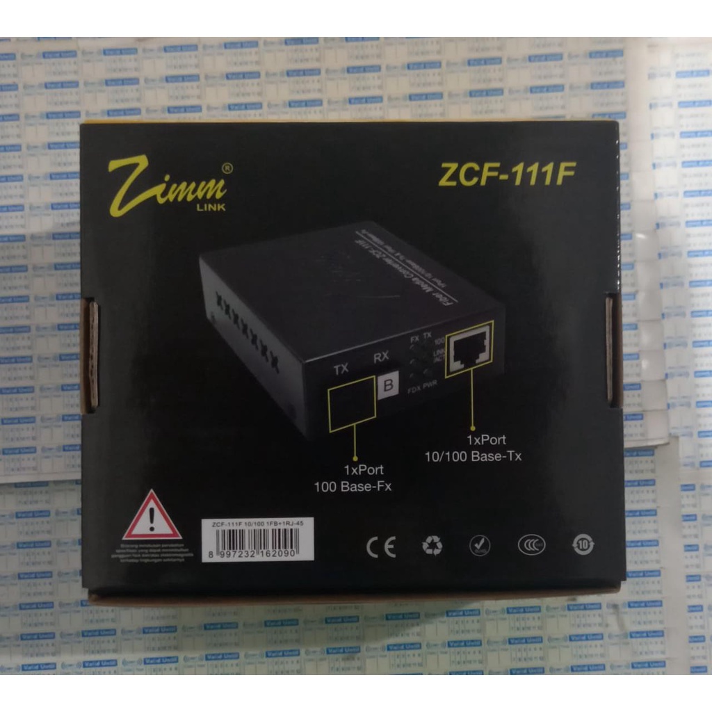 Media Converter ZimmLink ZCF-111F Fiber Optic To LAN 10/100 Mbps WDM Zimmlink Sepasang