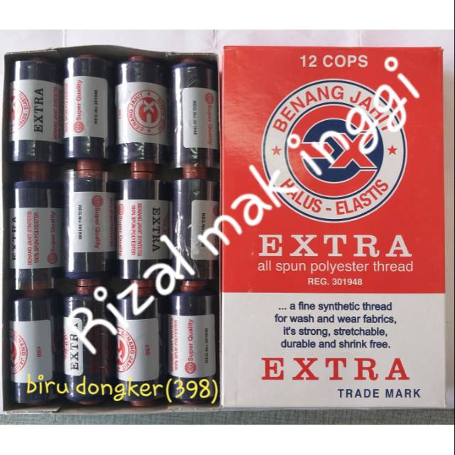 Benang jahit extra biru dongker(398) 500 yards