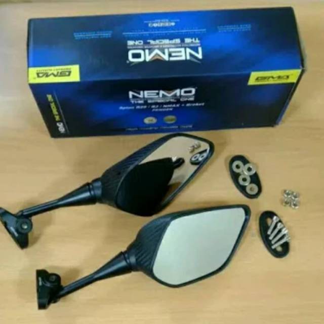 spion r25 tangkai pendek karbon bisa di aplikasikan ke motor nmax pcx ninja cbr dll