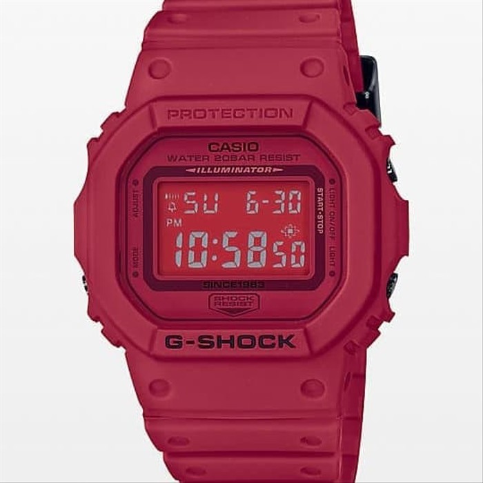 Jam CASIO G Shock DW-5635C-4 Full Red Out GSHOCK DW5600 Series Ori BM