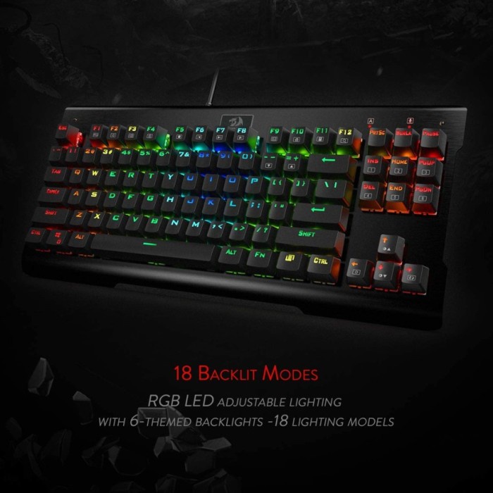 Keyboard Gaming Mechanical Redragon TKL RGB Waterproof Visnu K561