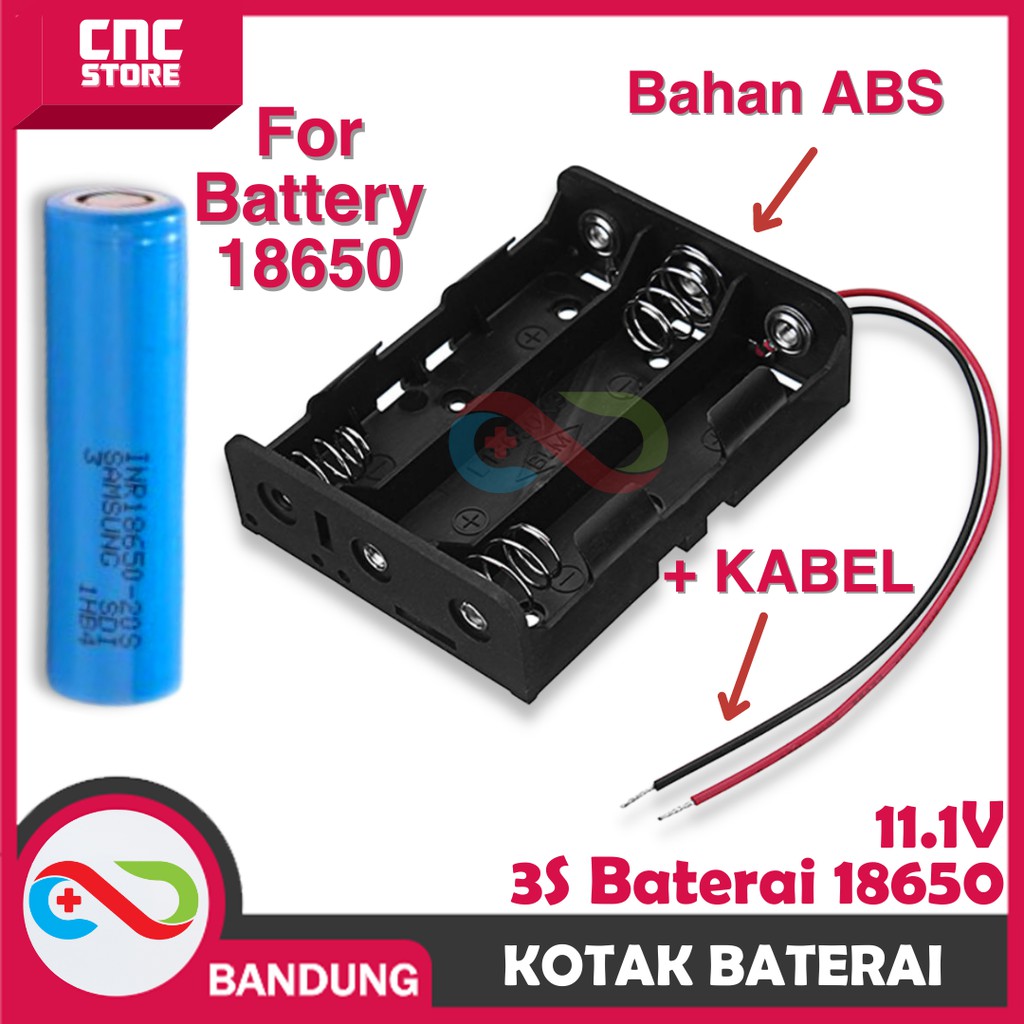 KOTAK BATERAI 18650 BOX 3S 11.1V LITHIUM BATTERY