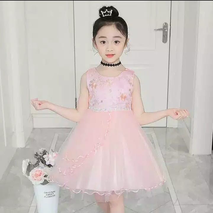 Dress pesta Isabella pink Premium, real picture