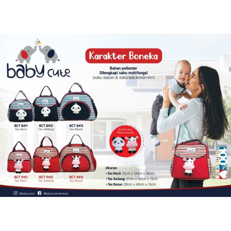 TAS BAYI Karakter Boneka BabyCute BABY BAG BCT 9411-8411/TAS KECIL, MEDIUM, BESAR BONUS BONEKA