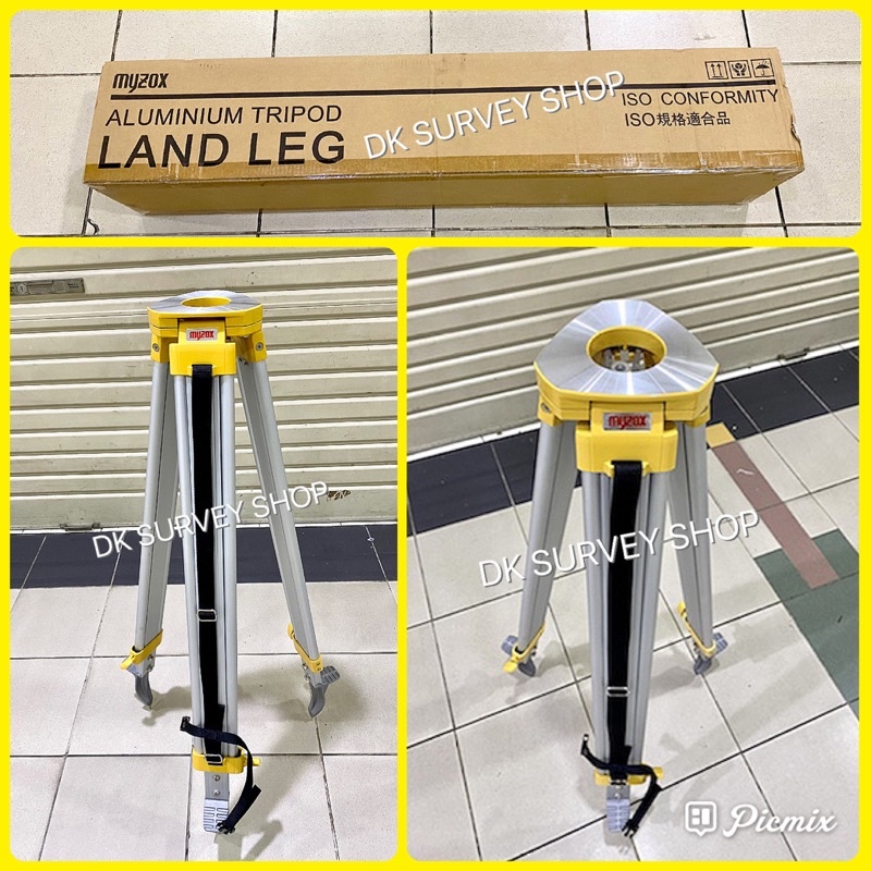 MYZOX ALUMINIUM TRIPOD LAND LEG Asli untuk THEODOLITE atau AUTOMATIC LEVEL atau Total Station atau P