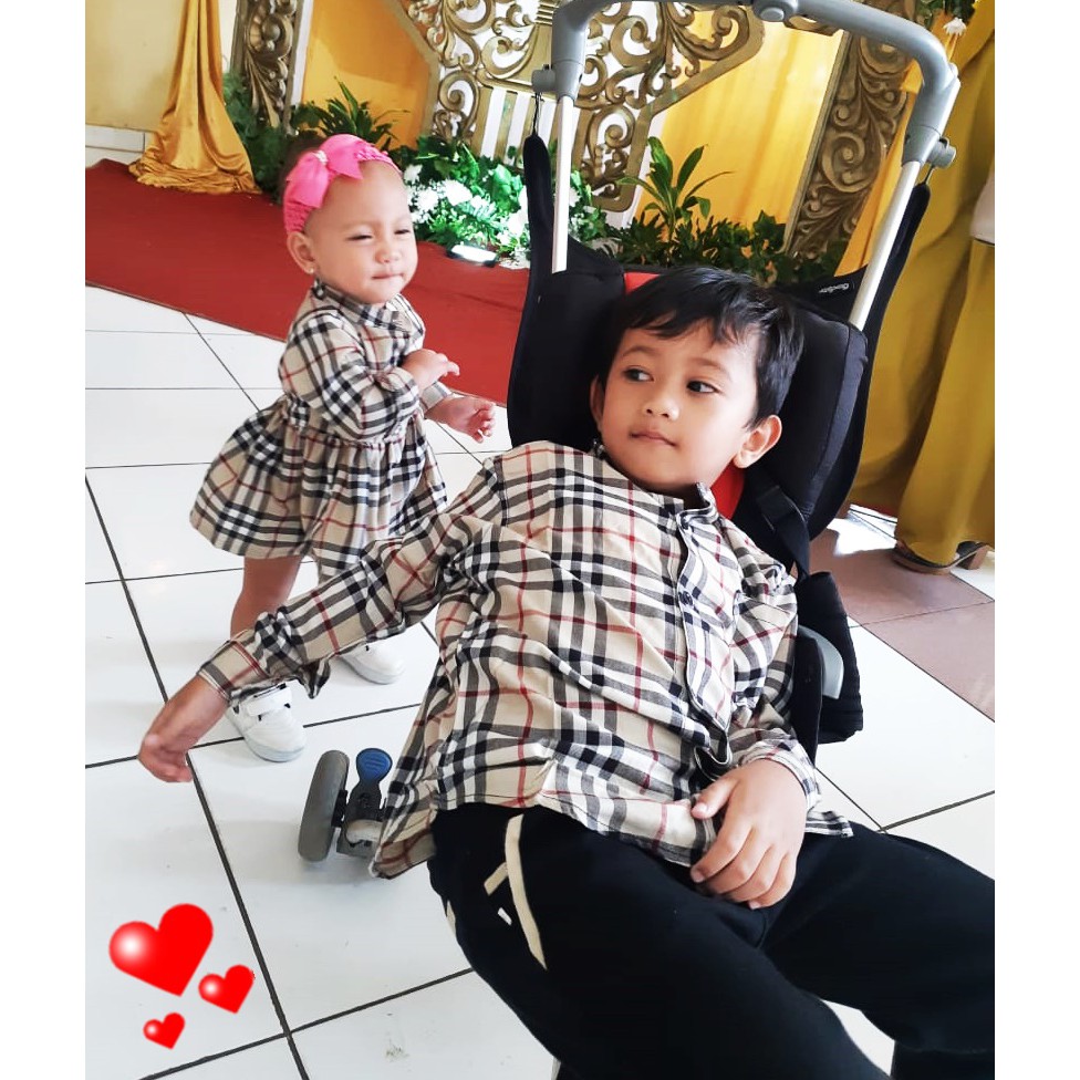 Kemeja &amp; Dress Burbery Anak Harga Satuan Bisa Couple