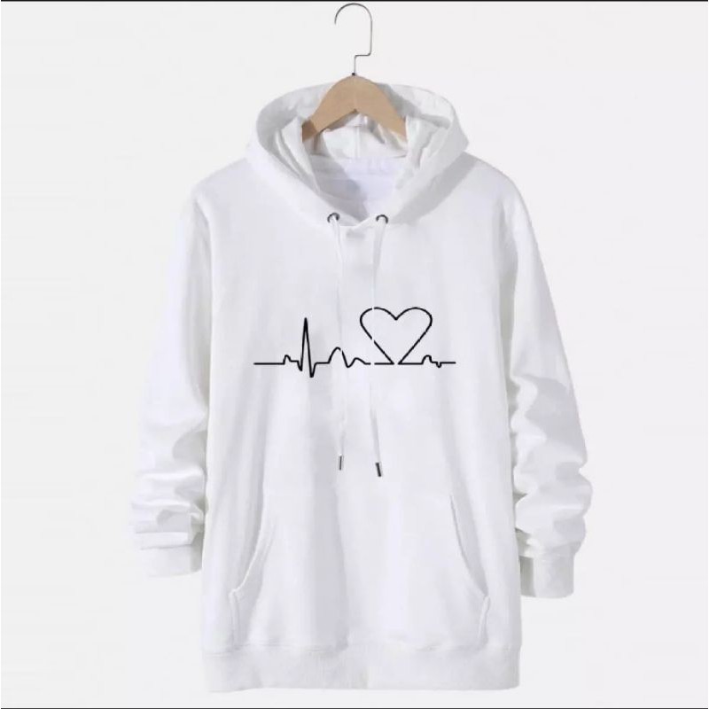 HEART BEAT SWEATER HOODIE PRIA WANITA KEKINIAN TERMURAH