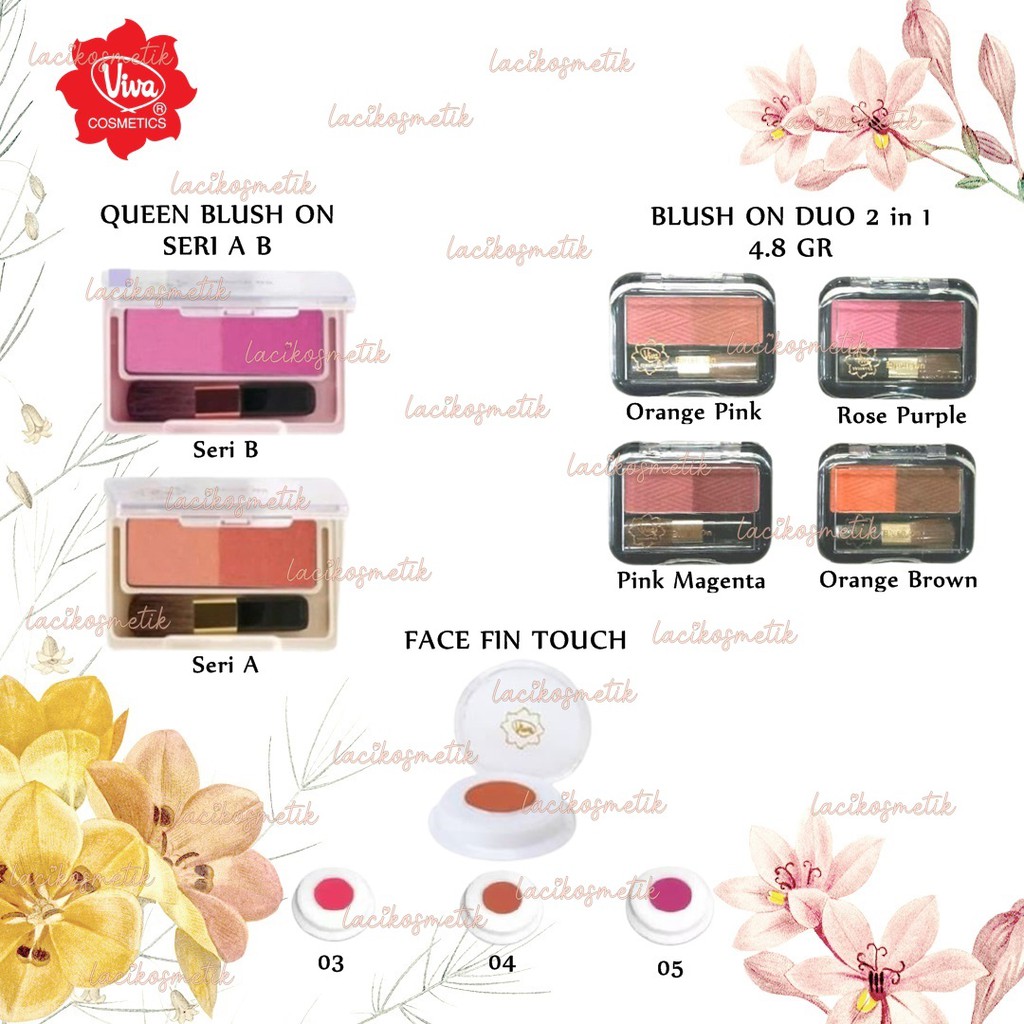 ✨LACIKOSME✨ VIVA FACE FIN TOUCH QUEEN BLUSH ON DUO - PERONA PIPI ORIGINAL BPOM