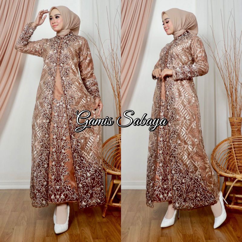 GAMIS SABAYA // BAHAN TILLE BORDIR FULL PREMIUM // ORIGINAL BY PELANGI JAYA