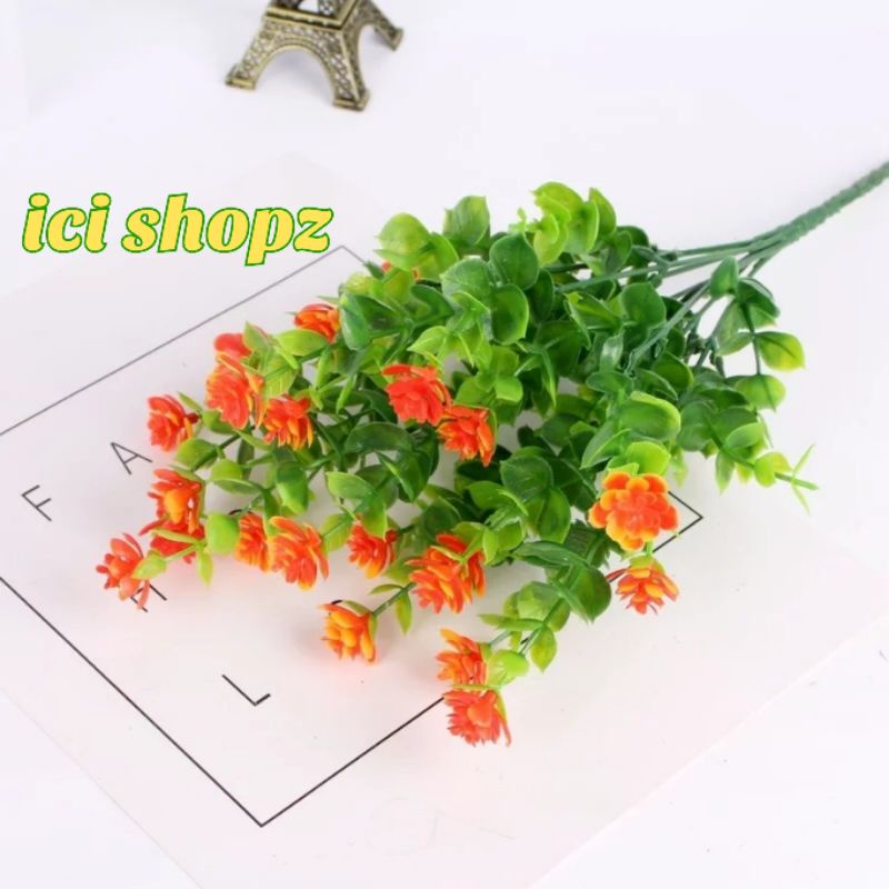 Bunga Eucalyptus Bunga Dolar Bunga Artificial-ORANGE
