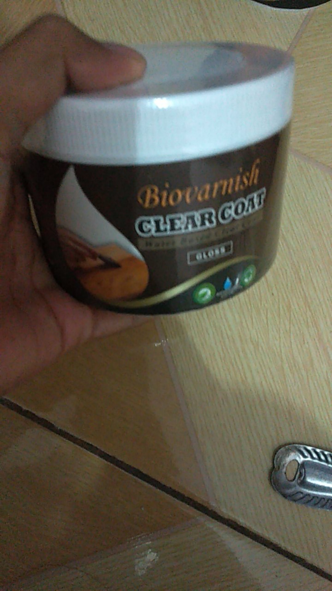 Finishing Kayu Waterbased Biovarnish Clearcoat Gloss Kemasan Mini Can