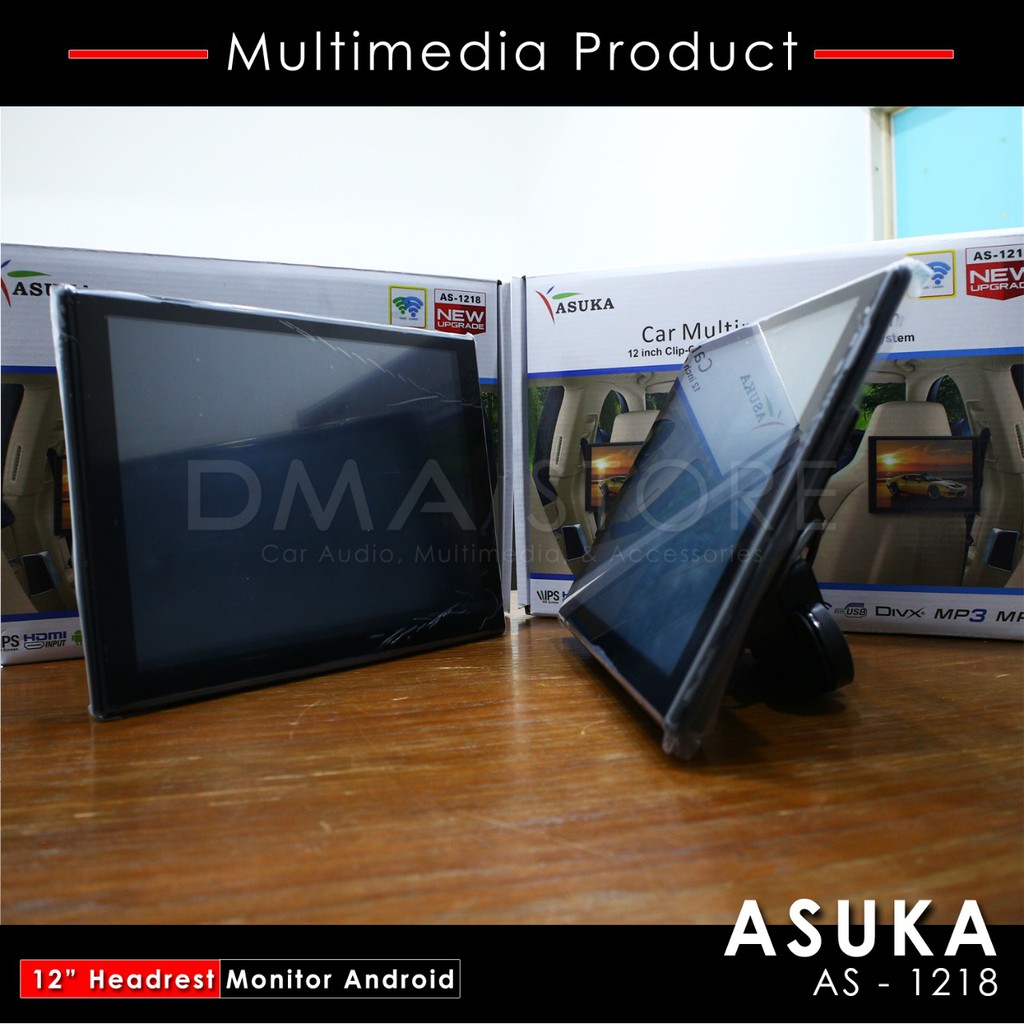 Asuka AS-1218 Headrest Clip On Monitor Android 12" Universal