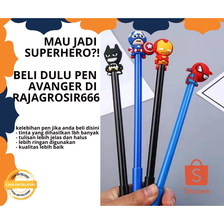 

PULPEN PEN PENA AVANGER avenger alat tulis kantor perlengkapan sekolah lucu imut kado unik COD