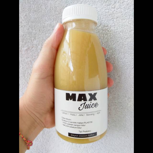 

MAX JUICE / JUS SEHAT HERBAL EKSTRAK BAWANG PUTIH LEMON MADU JAHE CUKA APEL, UNTUK DETOX BUANG LEMAK