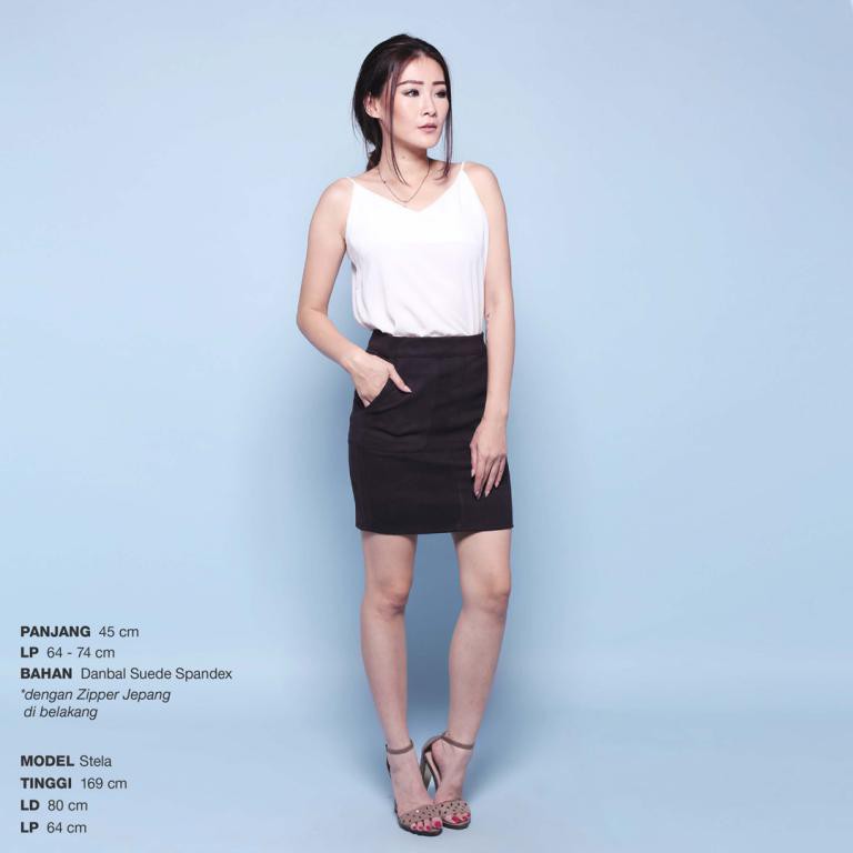 [ READY SURABAYA ] Suede Pelmet Skirt Pencil Rok Kerja Formal