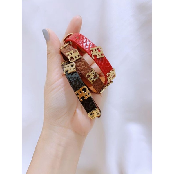 Gelang Kulit Mix Titanium Asli Ch Kulit Waterproof Anti karat Anti alergi Stainless steel 1916