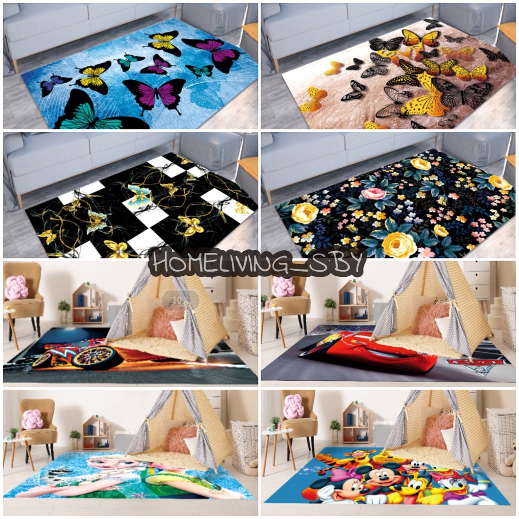 Karpet Lantai Bulu Permadani Ruang Tamu Murah Anti slip ukuran 90 cm x150 cm HOMELIVING