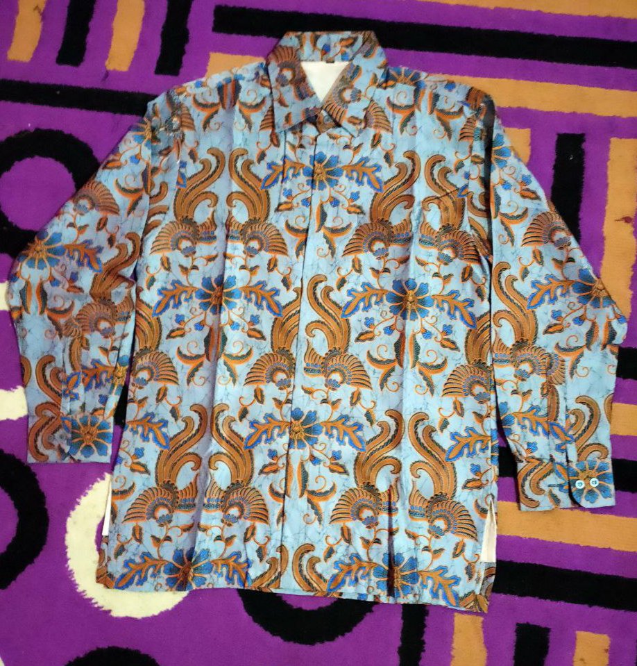 Kemeja Batik Pria Semi Sutra Silky  Premium  Puring Istimewa