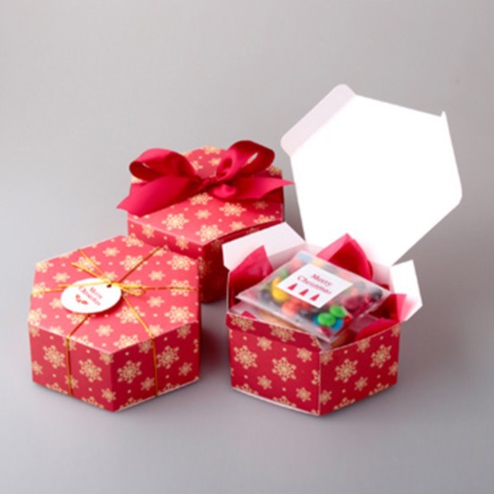 BXST paperbag box kotak natal christmas bingkisan tempat hadiah kado - MERAH STRIP