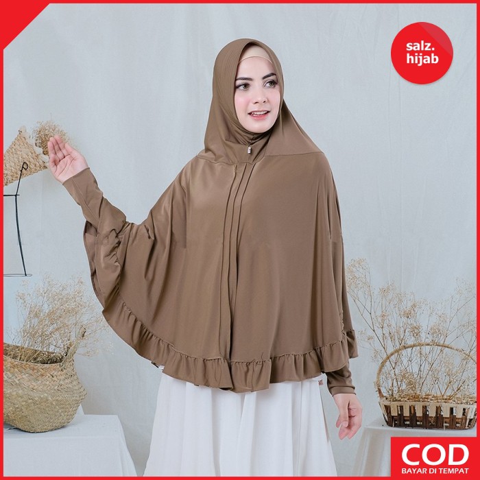 Jilbab Bergo Lengan Panjang Jumbo Kerudung Jersey Jilbab Lengan Azizah-1