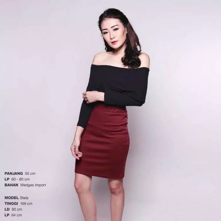 Basic Wedges Skirt / Rok Span / Rok Kerja Office Formal Mini Skirt TJ 122