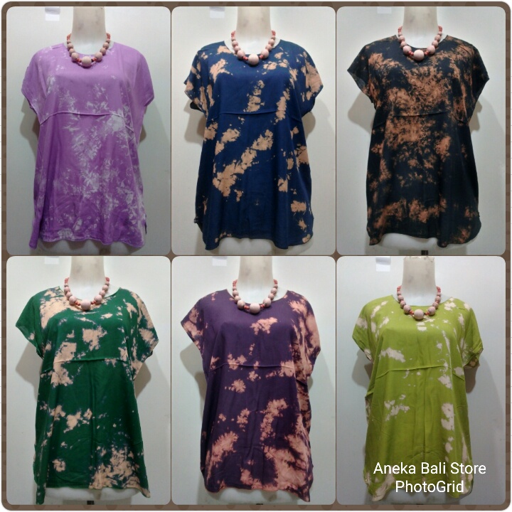 Baju Bali tie dye Bali UK-XL, pakaian wanita , Baju Tidur , casual dress Kaos bali , atasan tye dye,