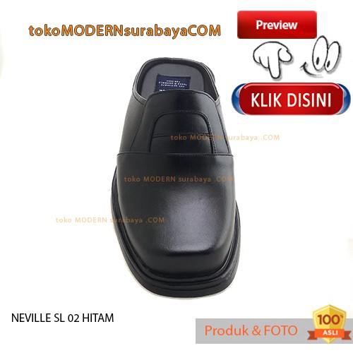 NEVILLE SL NEW 02 HITAM sandal pria slip on