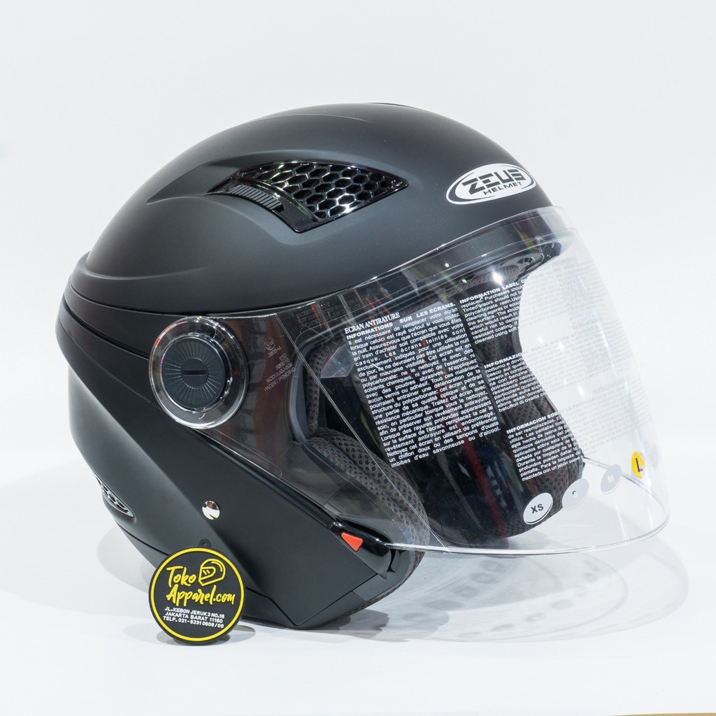 ZEUS ZS610 HELM ZEUS HALF FACE HELM ZEUS ZS610 WARNA POLOS HITAM PUTIH TITANIUM