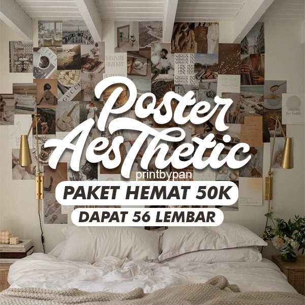 (50K) Wallpaper Poster Dinding Aesthetic A4/A5/A6 - Wall Decor Dekorasi Dinding Kamar Tidur - Sticke