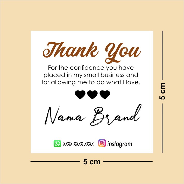 

READY!! 35 pcs Sticker Thank you for supporting a small busines stiker terima kasih murah 5x5 cm SB0