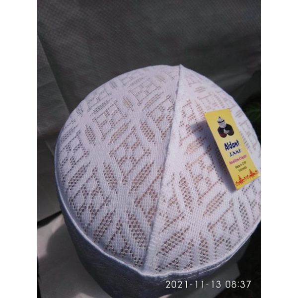 Kopeah aldant jaring/peci kopeah putih/peci haji motif jaring