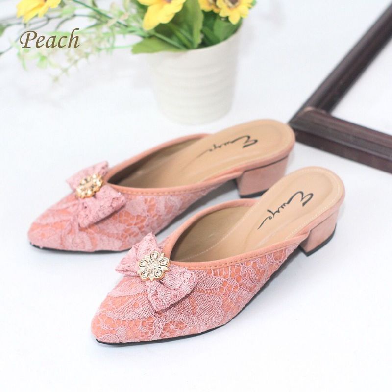 Raya Edition Selop Pesta anak-anak dan Remaja Brukat Gliter|Selop Pesta Kondangan|Selop anak-anak|he