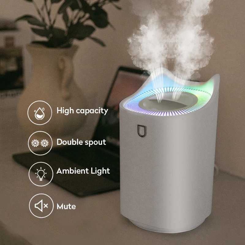 Air Humidifier Aromatherapy Oil Diffuser Double Spray 3L K7-4