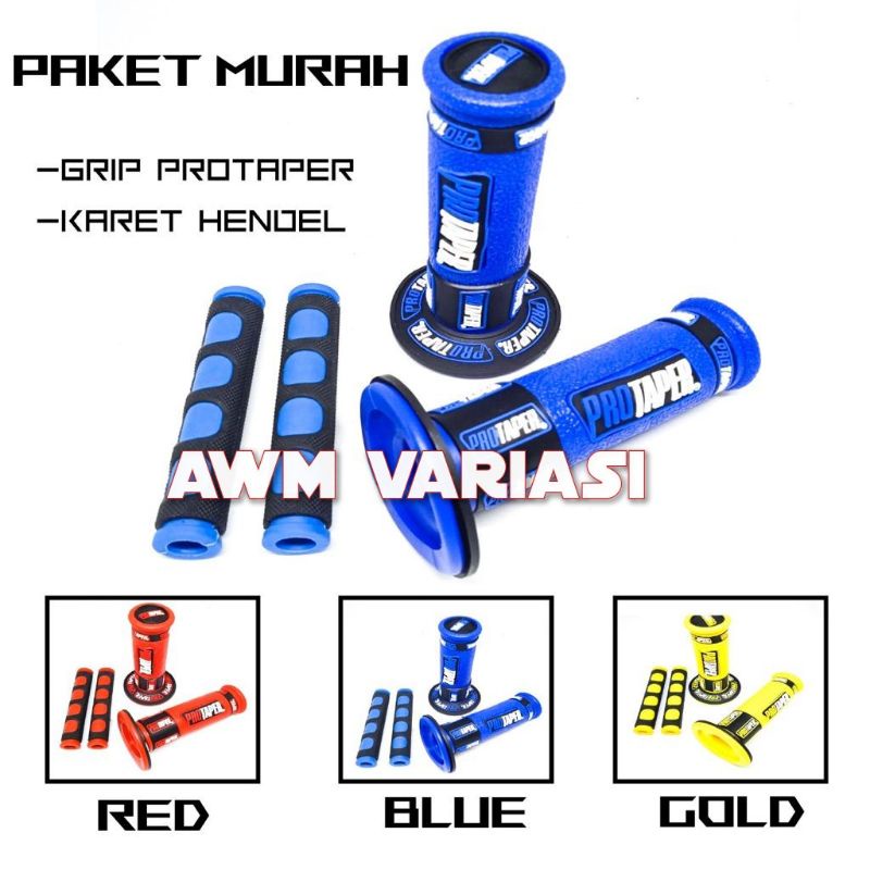 [PAKET HEMAT] Handgrip Motor PROTAPER WARNA plus karet handle- Model terbaru - FREE Karet Handle Rem