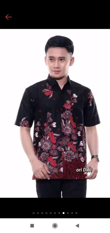 Bswart Batik Hrb026 Kenongo  Hem Pendek Padi Pekalongan M L Xl Batik