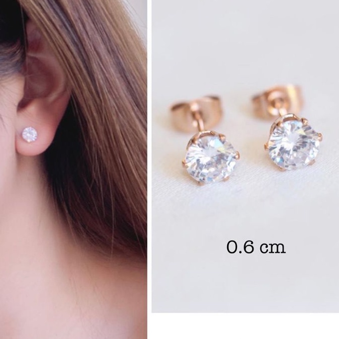 GG Anting Tusuk Diamond Simple Titanium