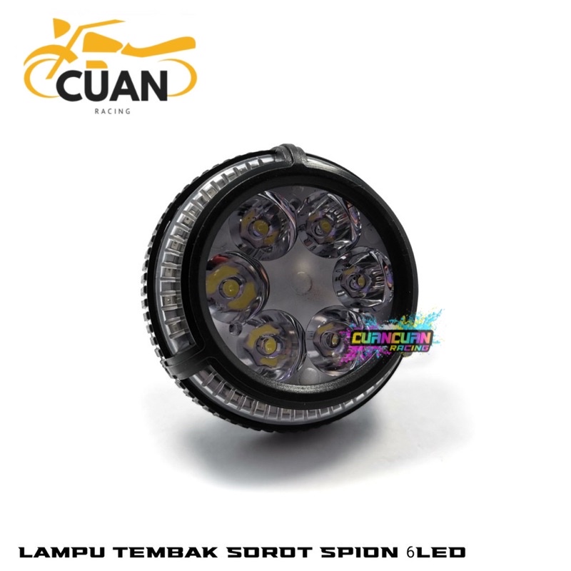 lampu tembak sorot led brecket spion 6mata dengan angel aye 5 mode