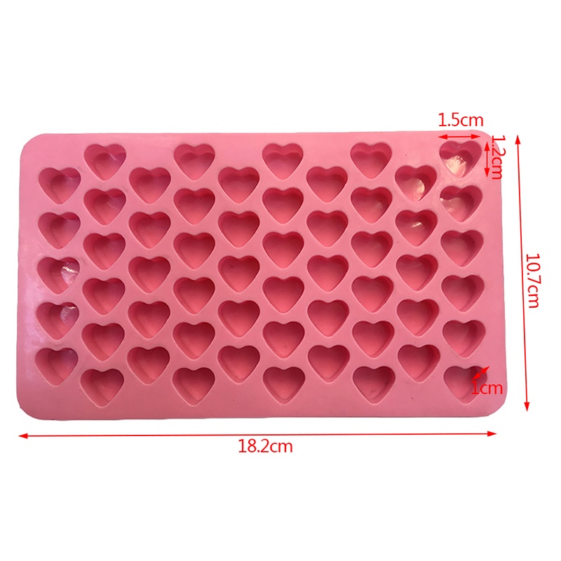 Cetakan Es Batu / Cokelat / Fondant / Pastry Bentuk Hati Mini 3D Bahan Silikon