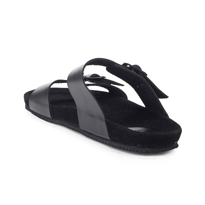 Abel Full BLack  | Sendal Kulit Simpel Original Pria/Cowok/Men Sandal Footwear Ori | FORIND x Navara