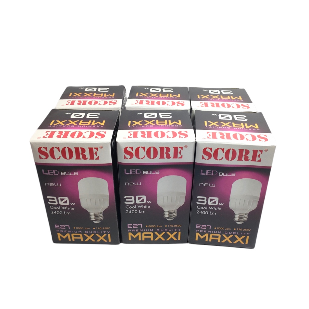 Paket 6 Pcs Score Maxxi Lampu LED Capsule 30 Watt - Cahaya Putih